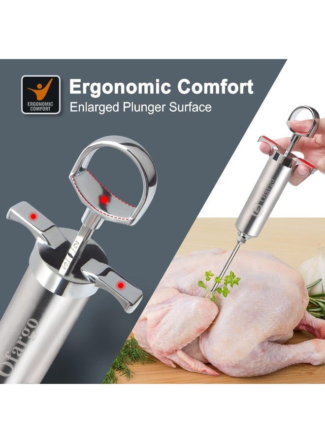 Ofargo Stainless Steel Meat Injector Syringe with 3 Marinade Injector Needles for BBQ Grill Smoker, 2-oz Large Capacity - Image 3